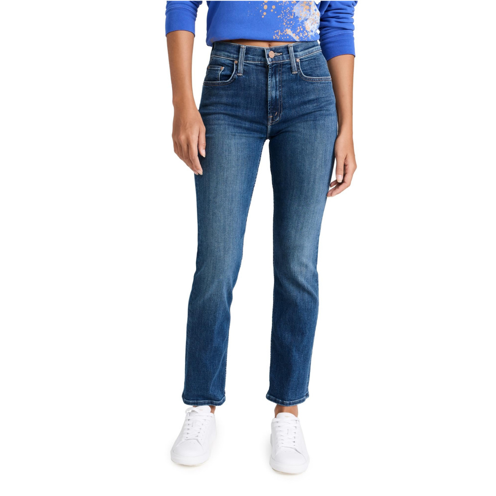 Mother Superior The Mid Rise Rider Ankle Jeans - Right On - Blue - Size 23